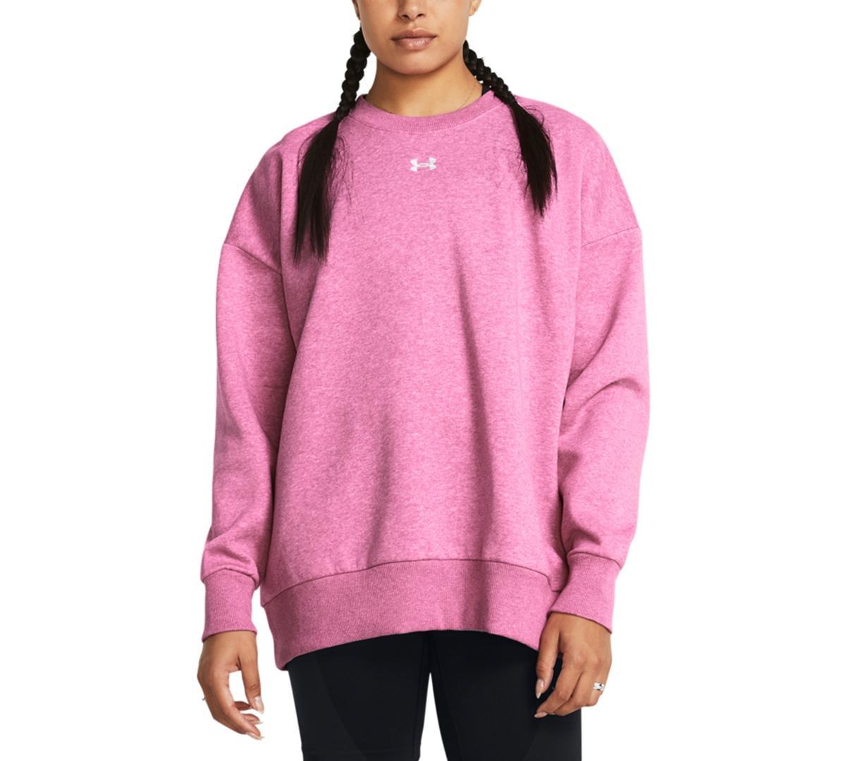 Womens UA Rival Fleece Oversized Crew Product Image