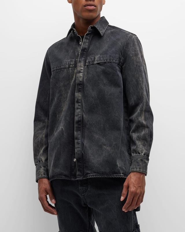 Mens 4G Rivet Washed Denim Shirt Product Image