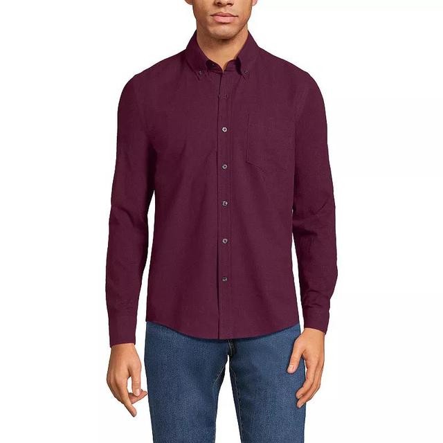 Mens Lands End Commuter Long Sleeve Shirt Red Heather Product Image