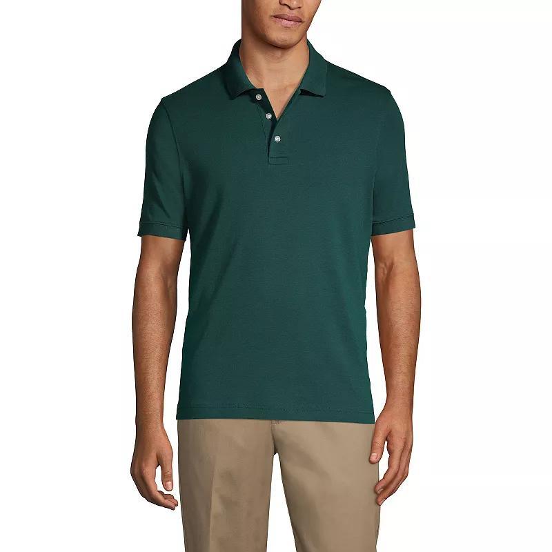 Lands End School Uniform Mens Short Sleeve Interlock Polo Shirt Product Image