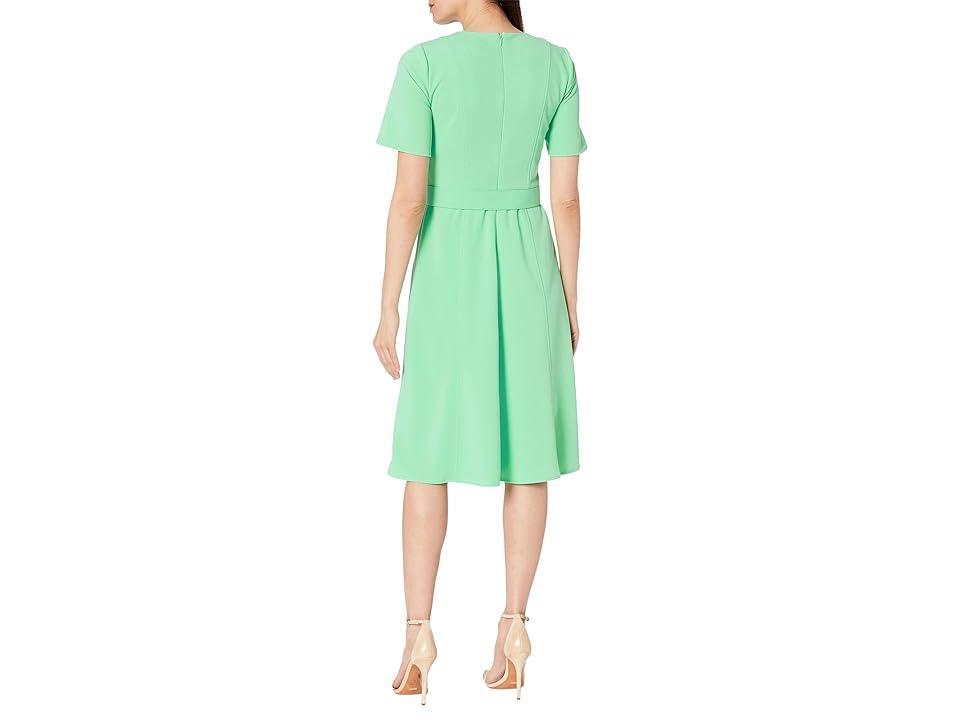 Maggy London Belted Short Sleeve Solid Dress (Katydid) Women's Dress Product Image