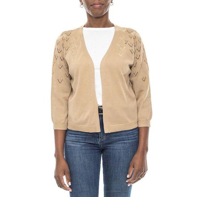 Womens Nina Leonard Pointelle Bolero Jacket Product Image