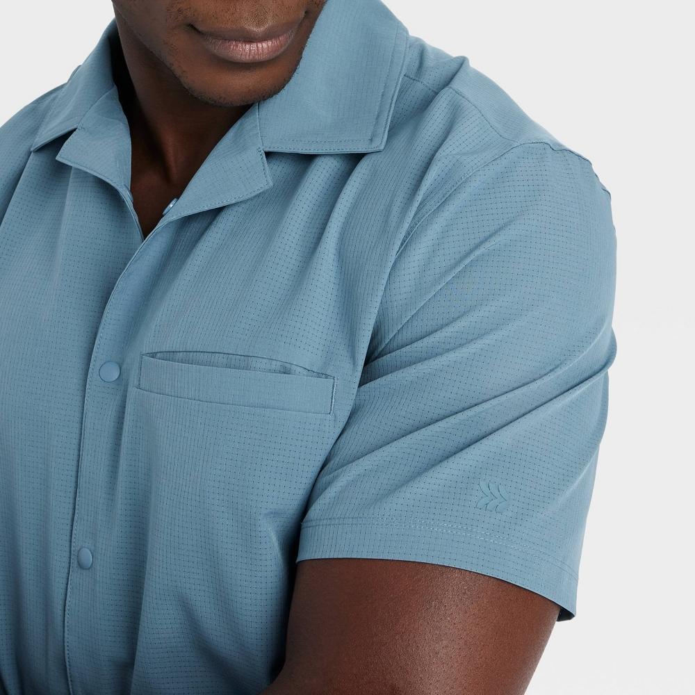 Mens Everyday Woven Shirt - All In Motion Airway Blue M Product Image