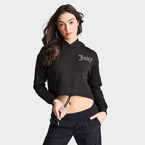 Juicy Couture Womens Fleece Cropped Hoodie Product Image