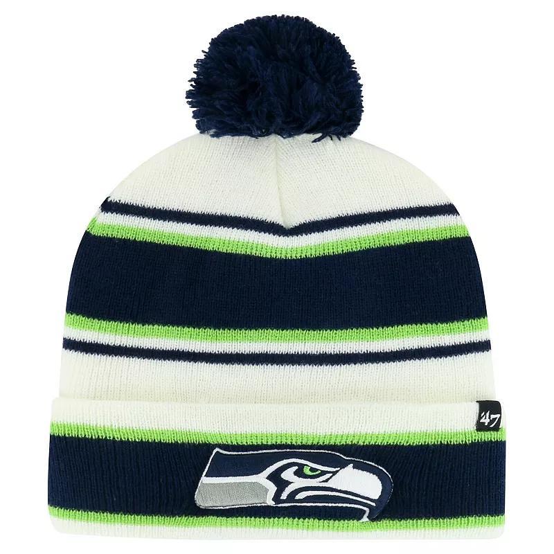 Mens 47 Seattle Seahawks Powerline Cuffed Knit Hat with Pom, Blue Product Image