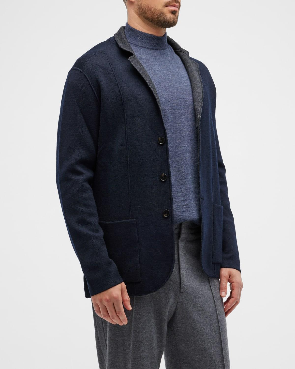 Mens Reversible Sweater Jacket Product Image