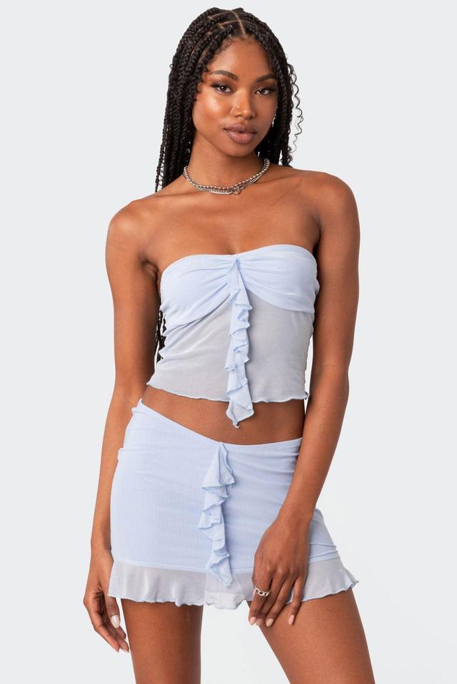 Solange Ruffle Mesh Tube Top Product Image