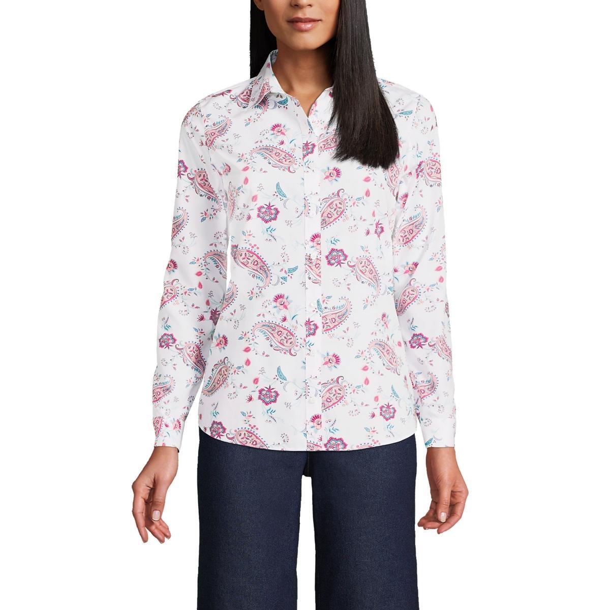 Womens Lands End No-Iron Supima Cotton Shirt Product Image