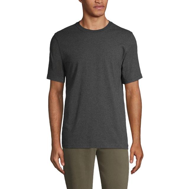 Mens Lands End Super-T Short Sleeve T-Shirt Flax Grey Product Image