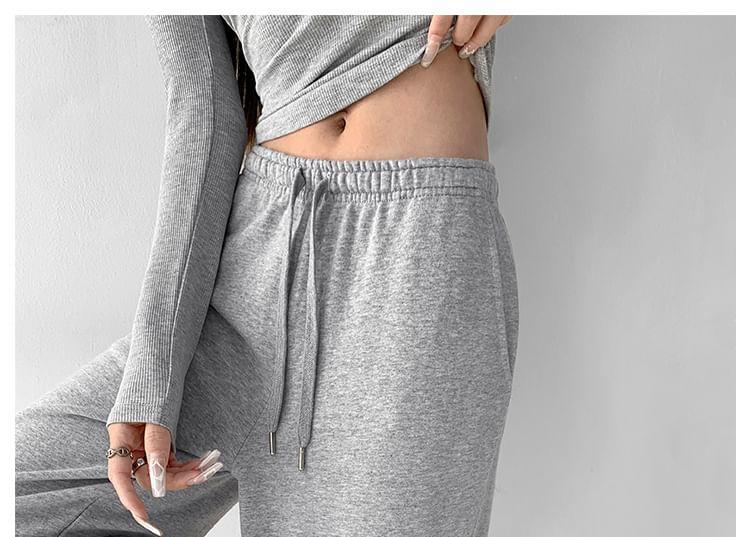 Drawstring Wide-Leg Sweatpants in 6 Colors Product Image