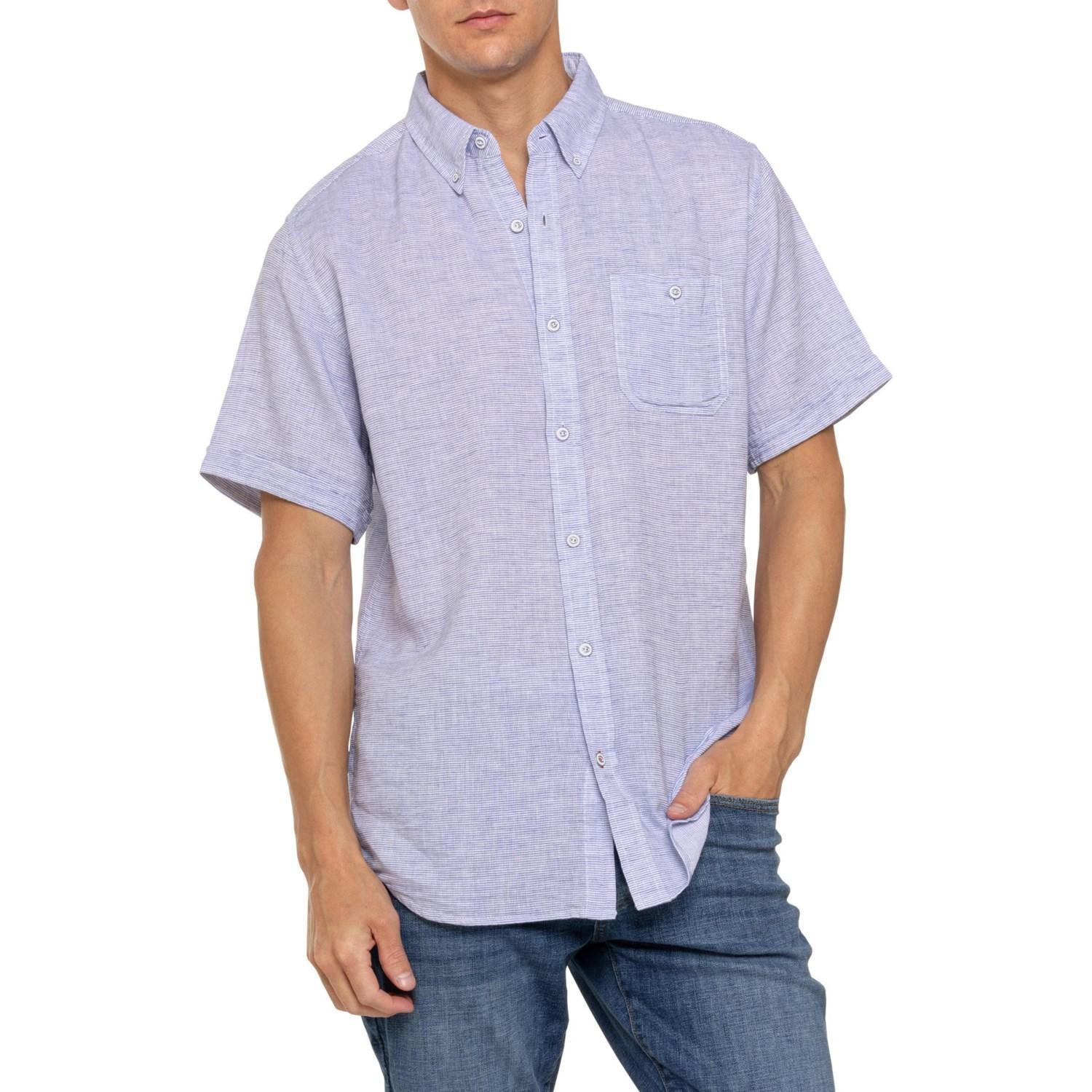 Weatherproof Vintage Linen-Cotton Mini Dobby Shirt - Short Sleeve Product Image