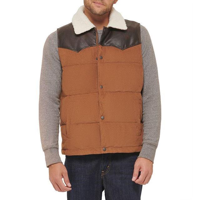 Mens Levis Out West Mixed Media Vest Brown Product Image