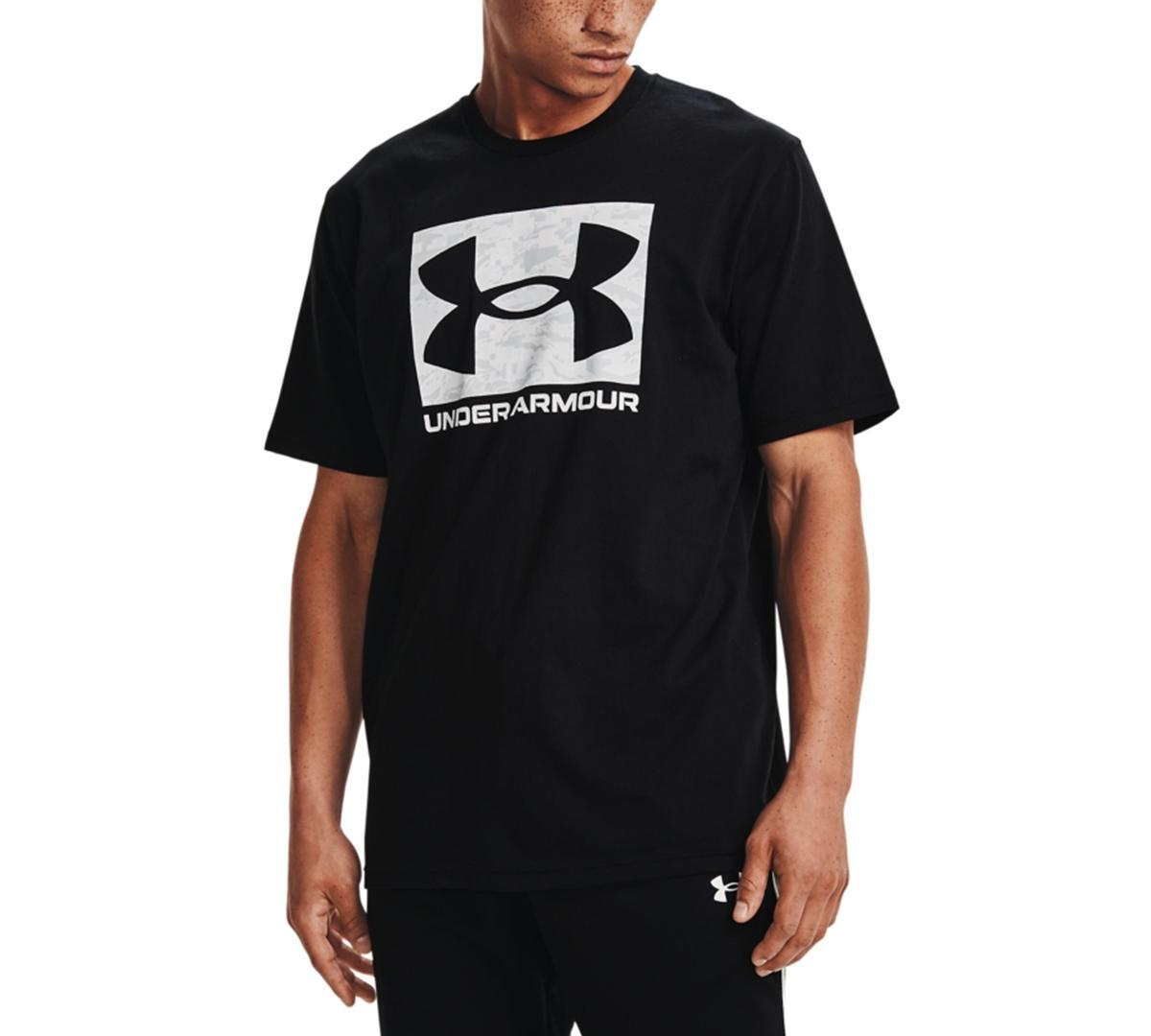 Mens Under Armour Camo Boxed Logo Tee Red Product Image