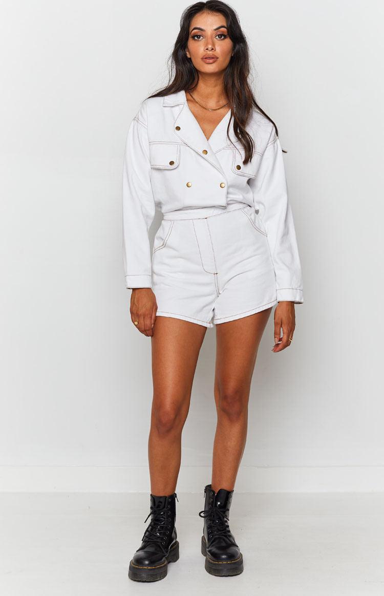 Lizzo Denim Jumpsuit Cream Product Image