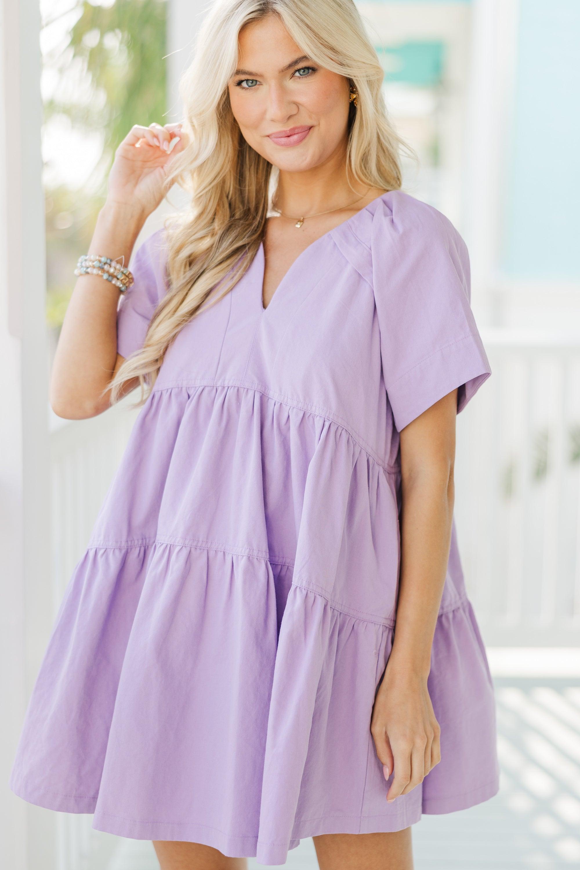 It Could Be You Lavender Purple Babydoll Dress Female Product Image