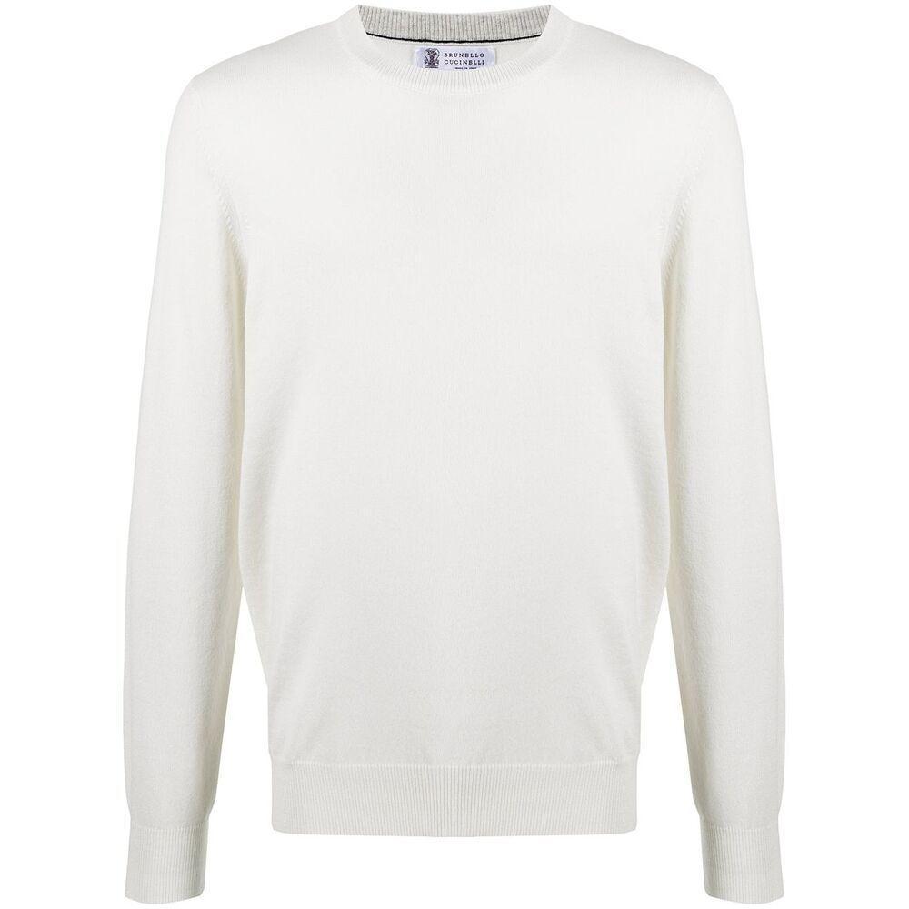 BRUNELLO CUCINELLI Crew Neck Sweater In White Product Image