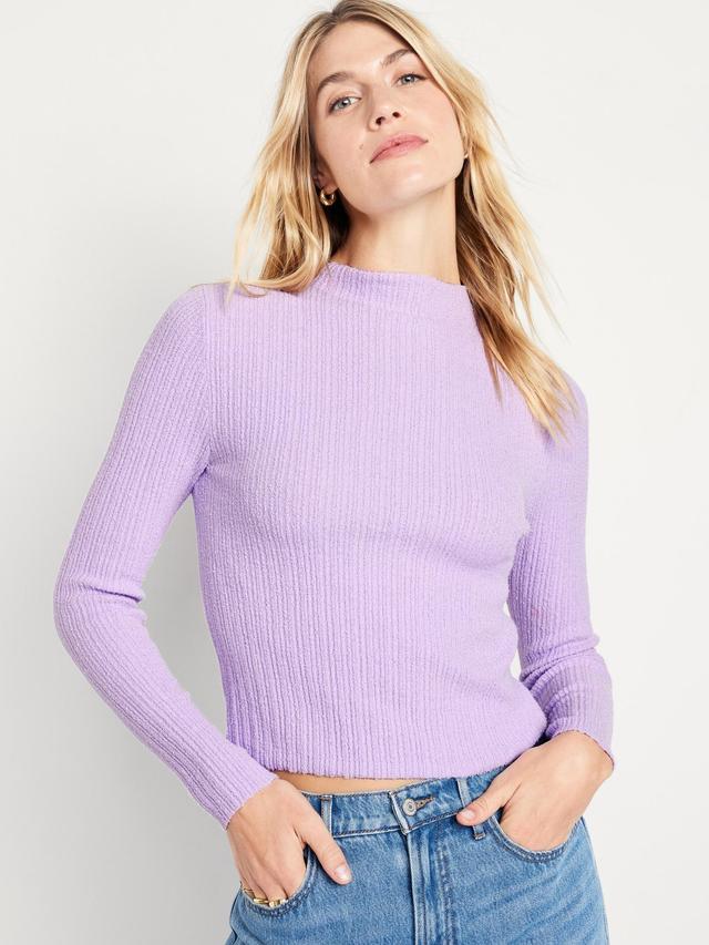 Rib-Knit Crop Sweater Product Image