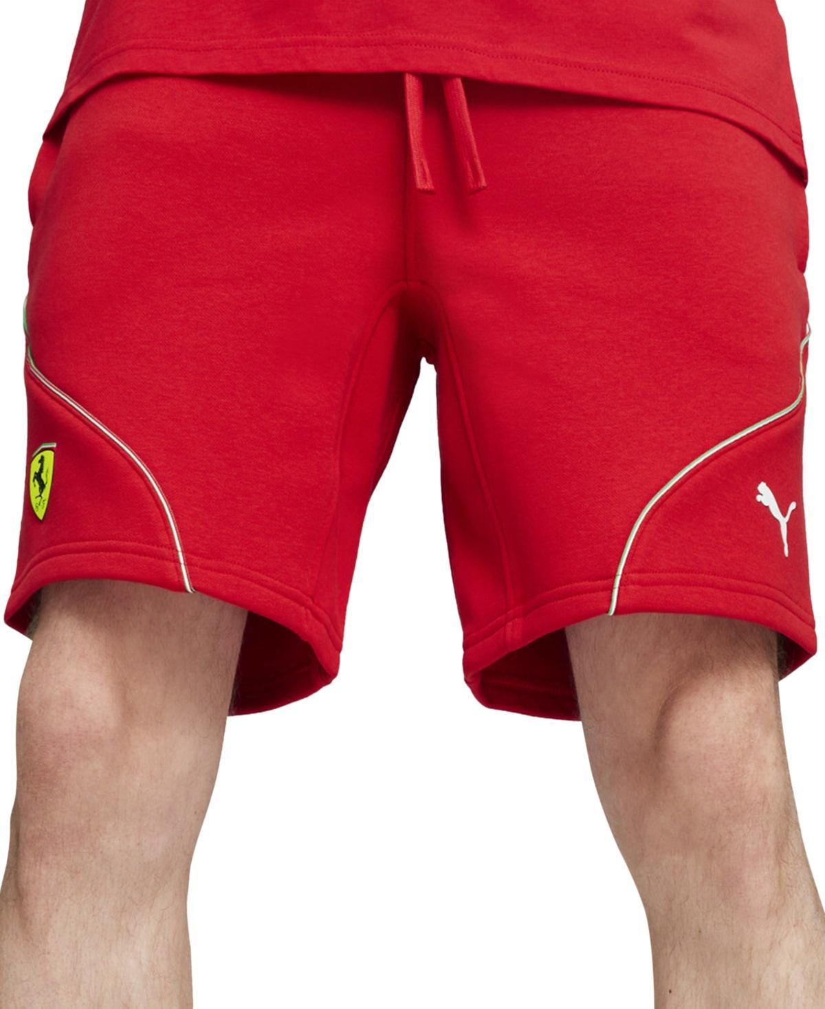 Puma Mens Ferrari Race Regular-Fit Piped 8 Fleece Shorts Product Image