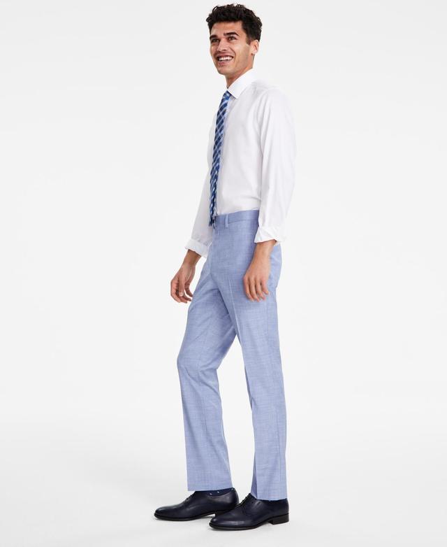 Dkny Mens Modern-Fit Bi-Stretch Light Blue Check Suit Separate Pants Product Image