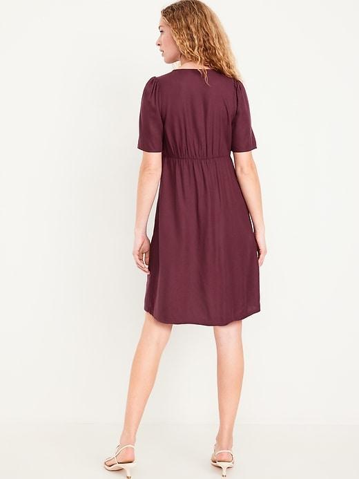 Button-Down Crepe Mini Dress Product Image