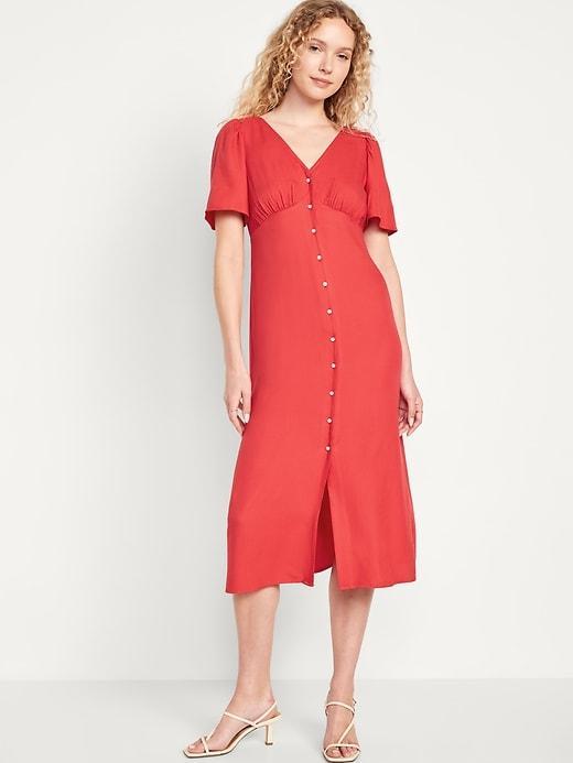 Waist-Defined Midi Dress Product Image