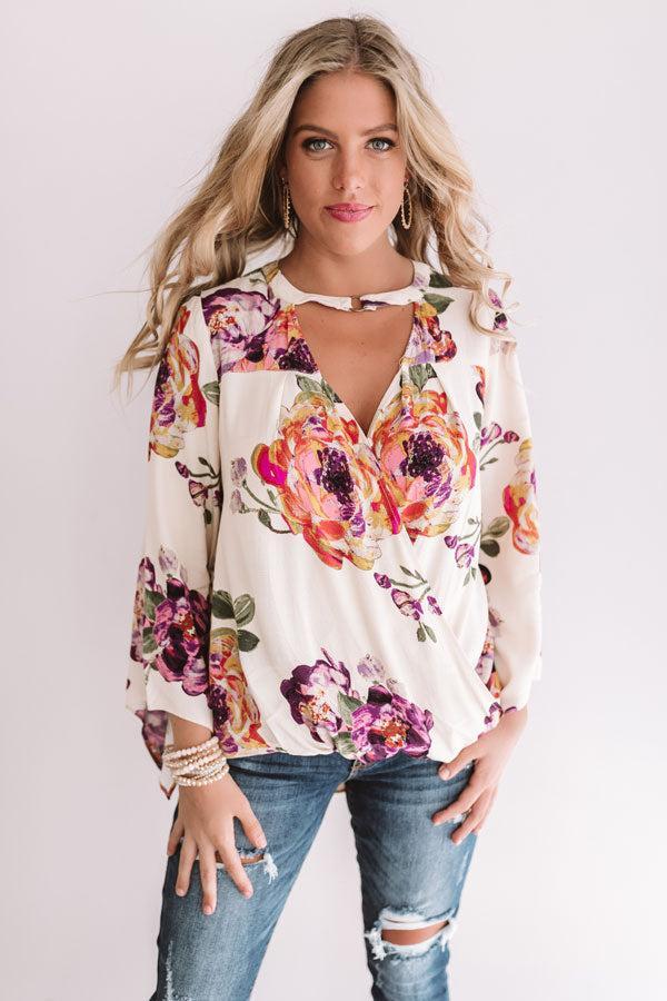 Palms And Kisses Floral Top Product Image