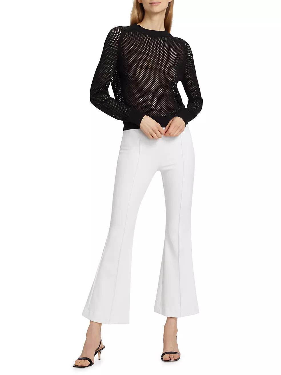 Pin-Tucked Flare Crop Pull-On Pants product image