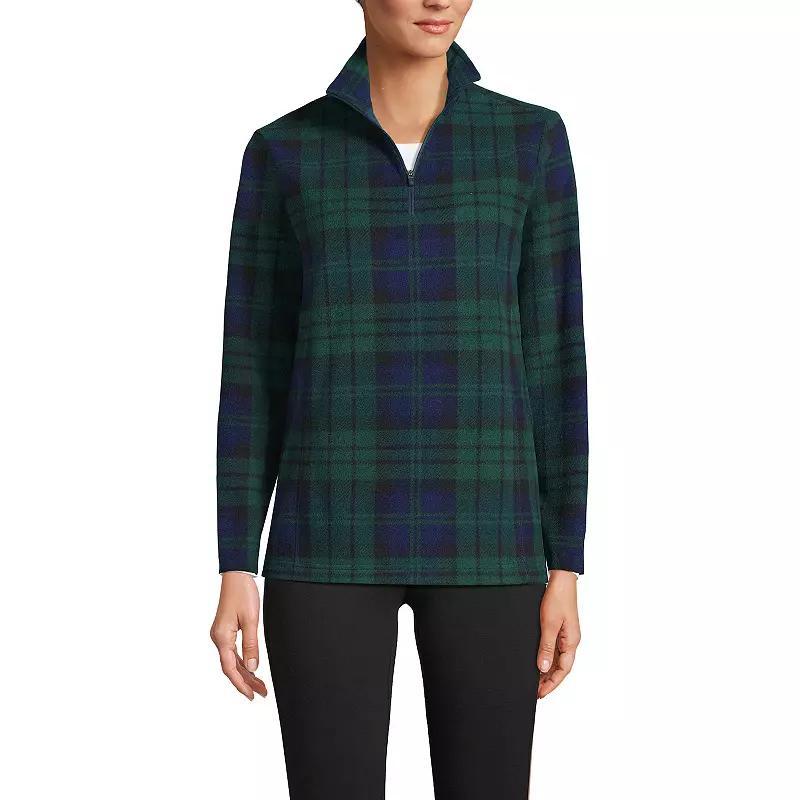 Petite Lands End 1/4-Zip Fleece Pullover, Womens Washed Green Product Image