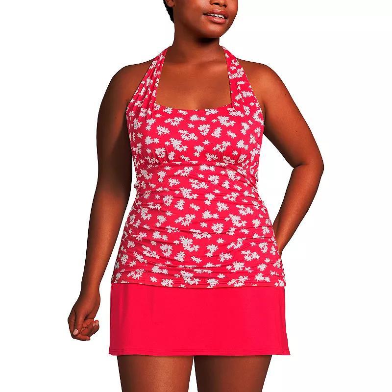 Plus Size Lands End UPF 50 Squareneck Halter Tankini Swimsuit Top, Womens Product Image