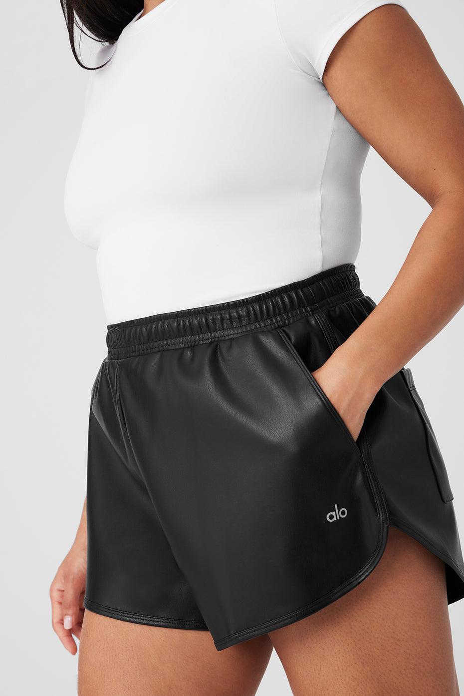 Faux Leather Power Hour Short - Black Product Image