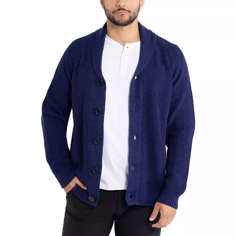 Mens Xray Shawl-Collar Knitted Cardigan Sweater Product Image