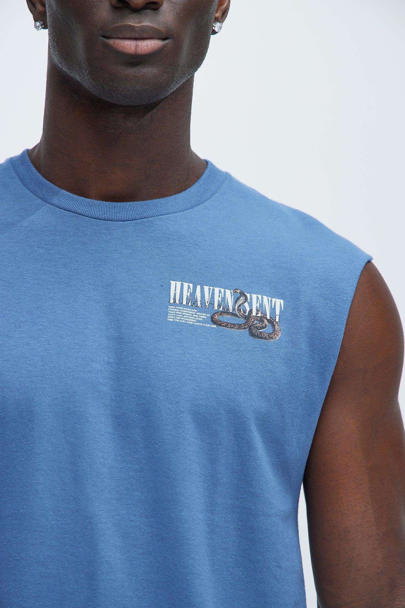 Heaven Meant Sleeveless Tee - Slate Blue Product Image