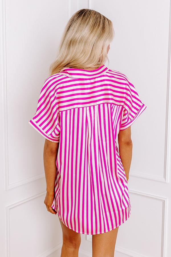 Horizon Light Satin Button Up in Fuchsia Product Image