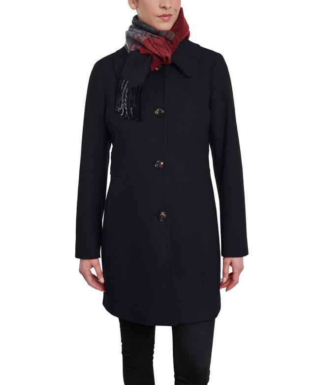 London Fog Womens Single-Breasted Peacoat & Scarf Product Image