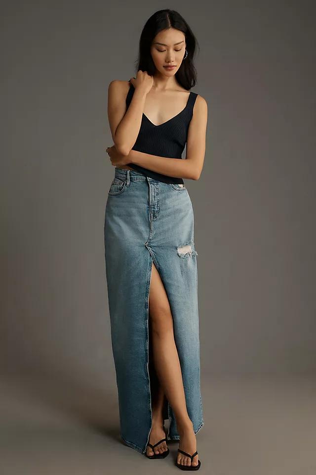 Good American Good Ease Denim Maxi Skirt Product Image