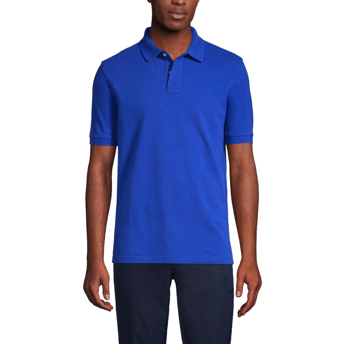 Lands End School Uniform Mens Short Sleeve Mesh Polo Shirt Product Image