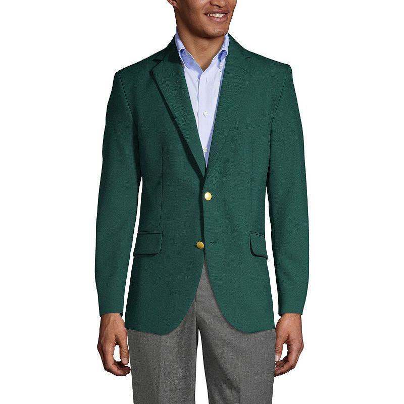 Mens Lands End Hopsack Blazer Blue Product Image