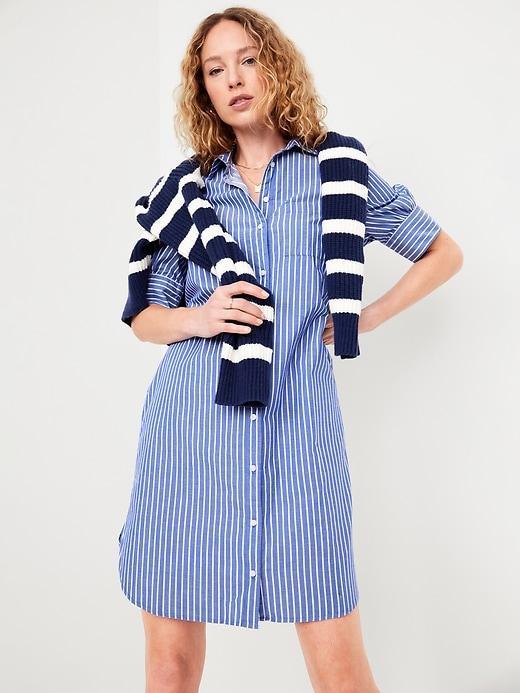 Short-Sleeve Shirt Dress Product Image