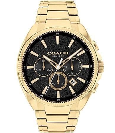 Men's Coach Jackson Gold-Tone IP Chronograph Watch with Black Dial (Model: 14602697) Product Image