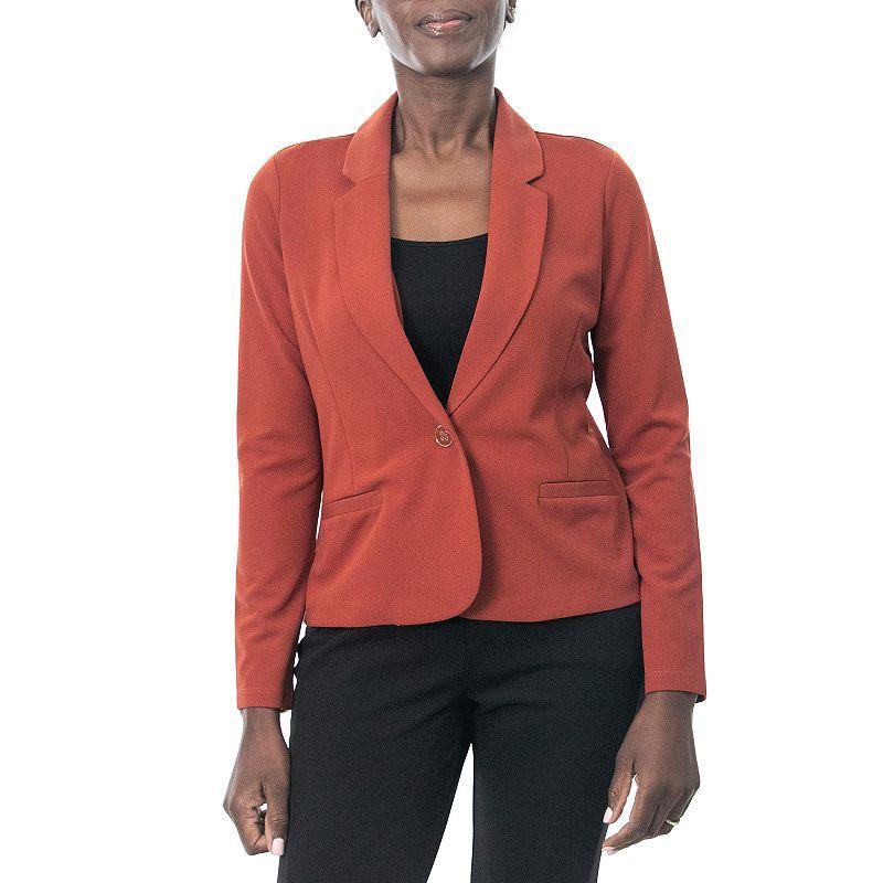 Womens Nina Leonard Single Button Cropped Blazer Product Image