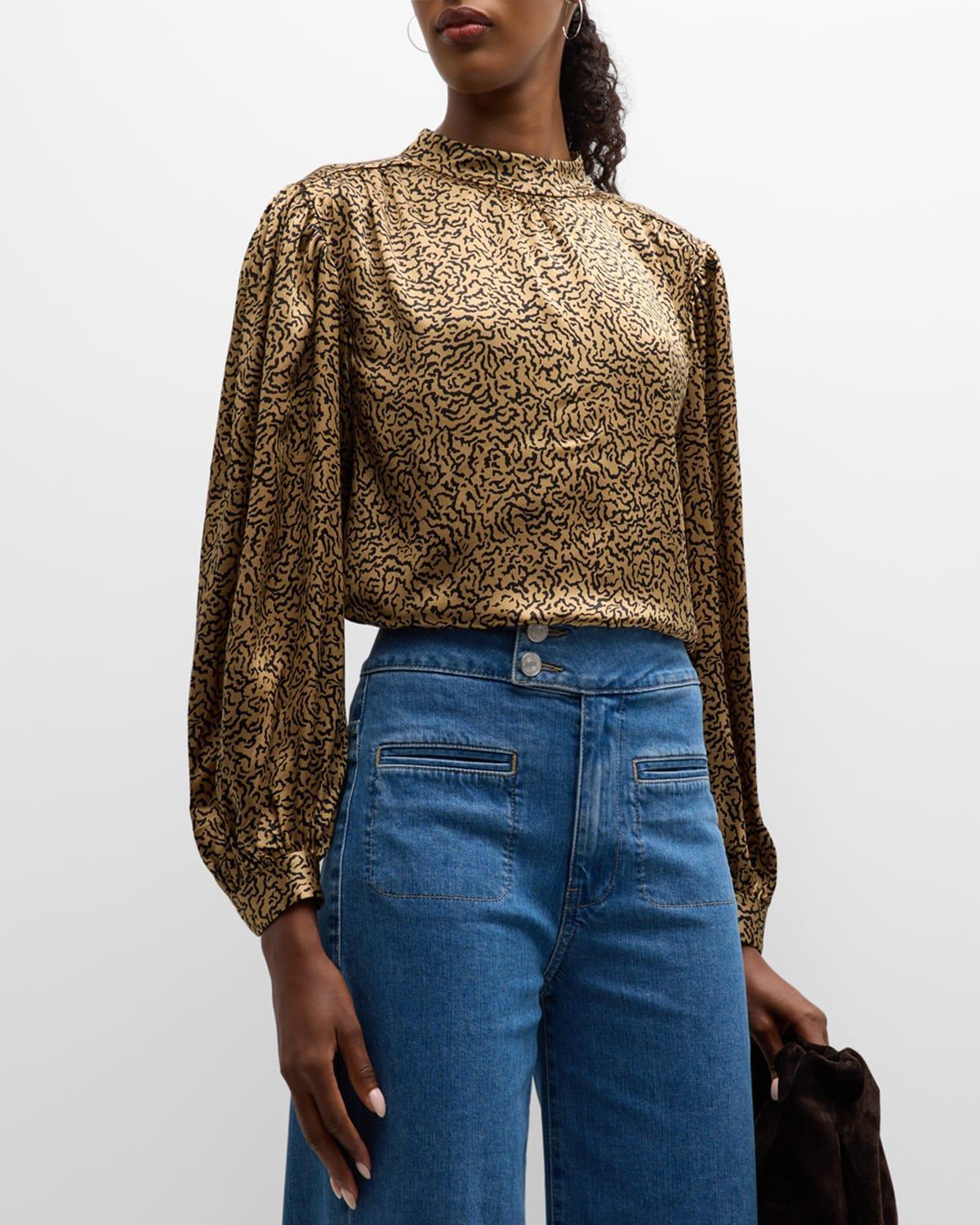 BLUSA FRUNCIDA CON CUELLO ALTO Product Image