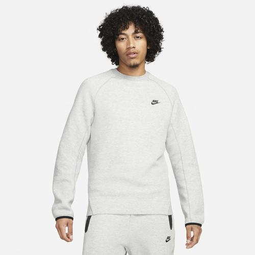 Nike Mens Tech Fleece Crew - Dark Grey Heather/Black Product Image