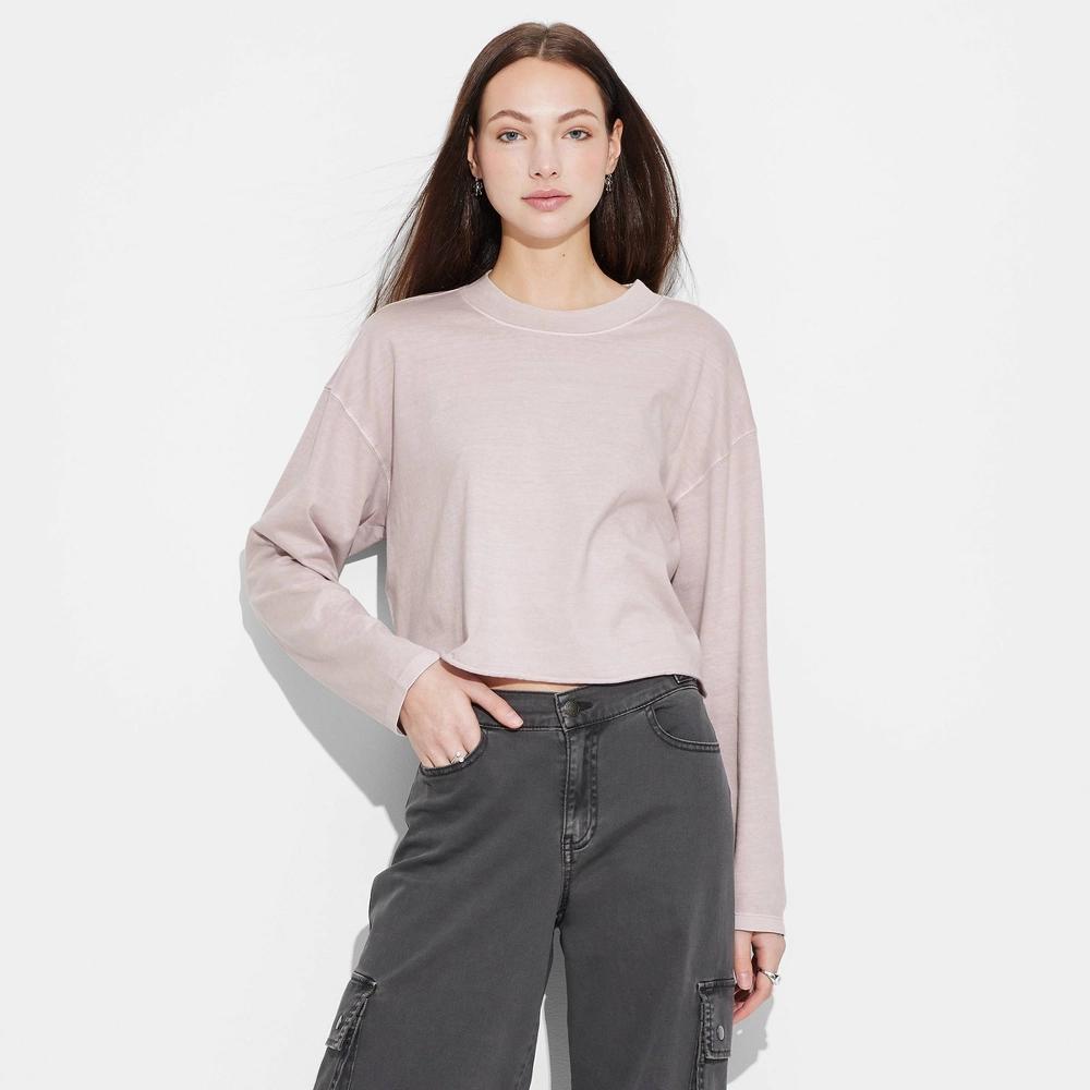 Women's Long Sleeve Cropped T-Shirt - Wild Fable™ Product Image