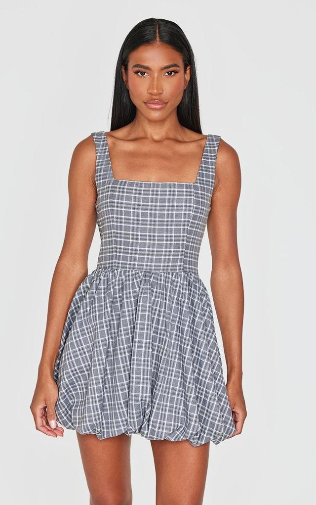 Grey Check Puffball Dress Product Image