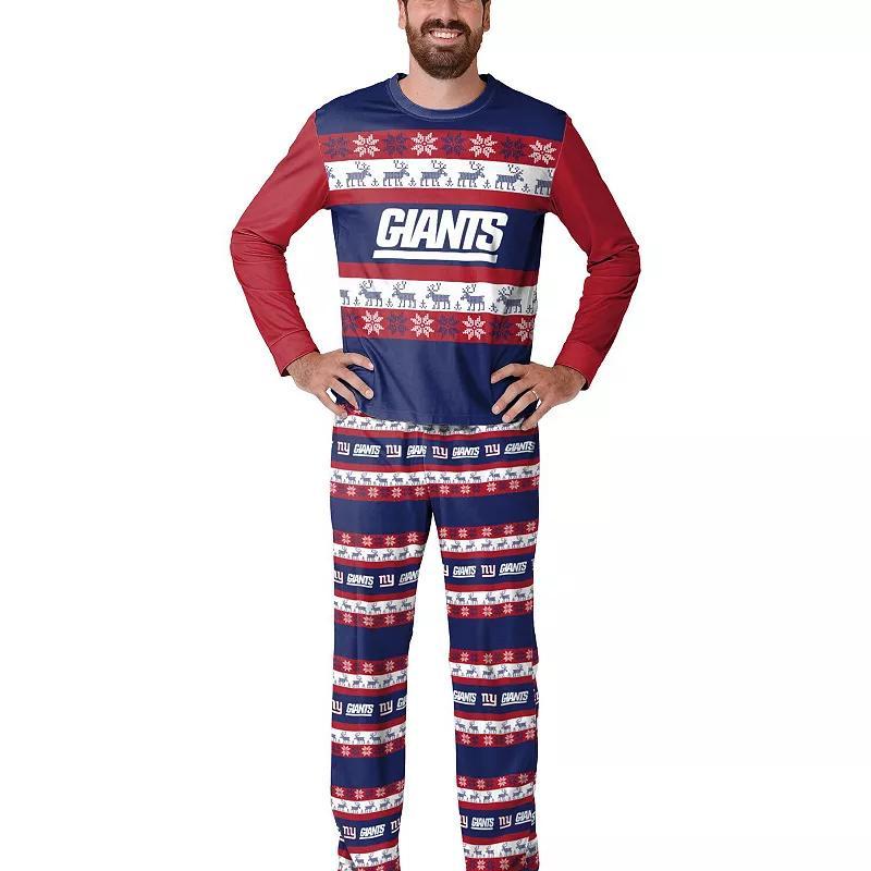 Mens FOCO New York Giants Team Ugly Pajama Set Blue Product Image