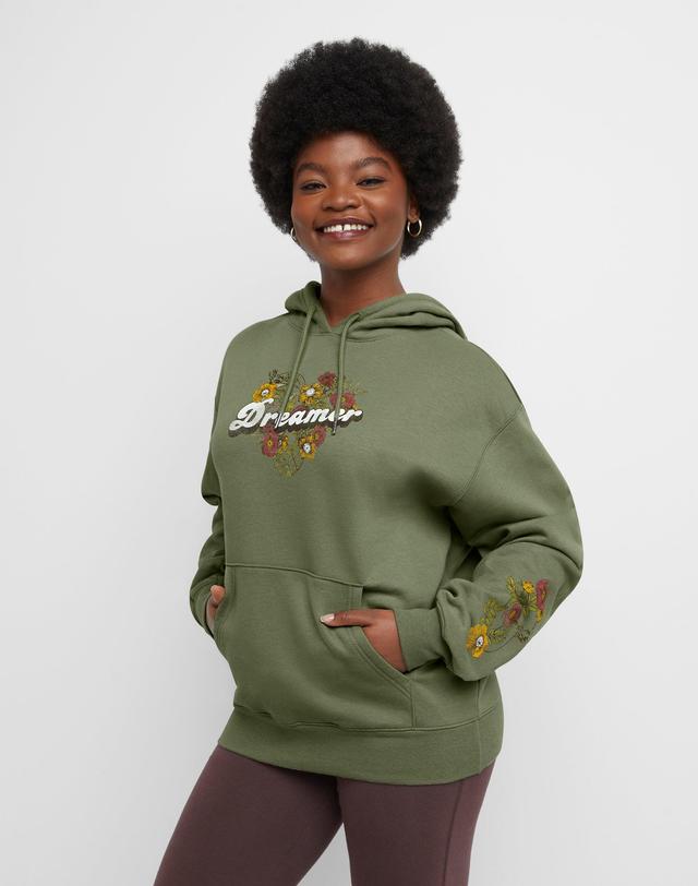 Hanes Originals Womens Fleece Hoodie, Dreamer Oregano 2XL Product Image