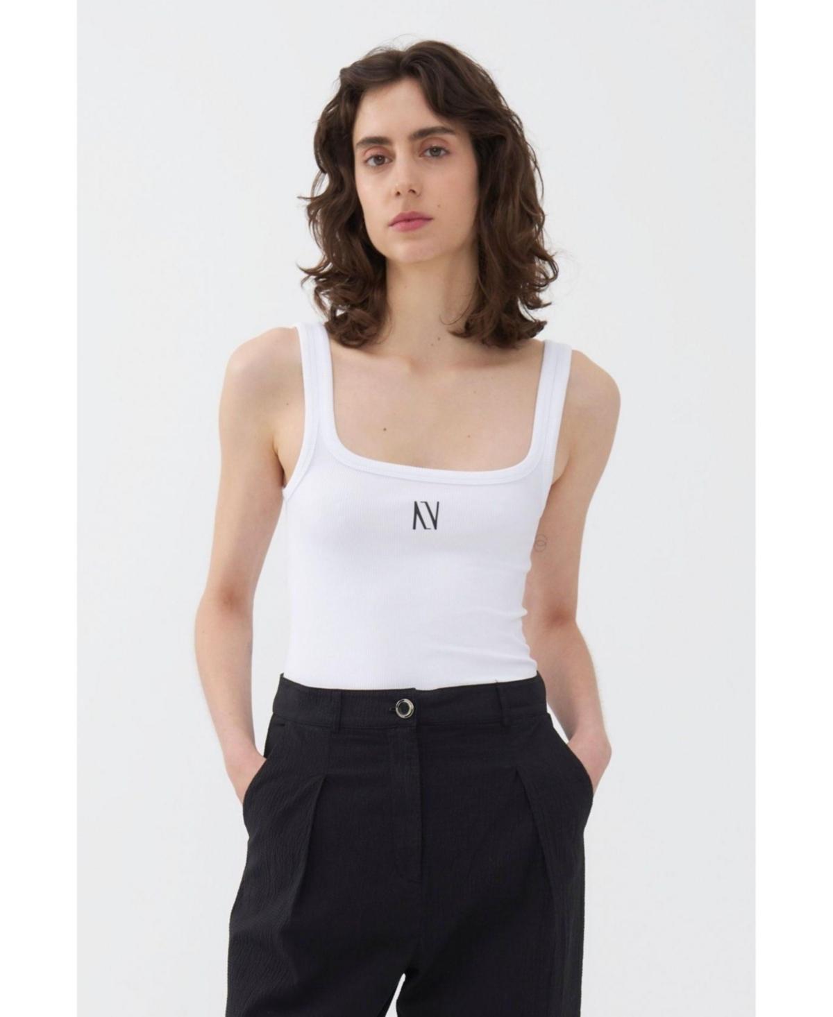 Nocturne Womens Ribbed Wide Strap Top Product Image