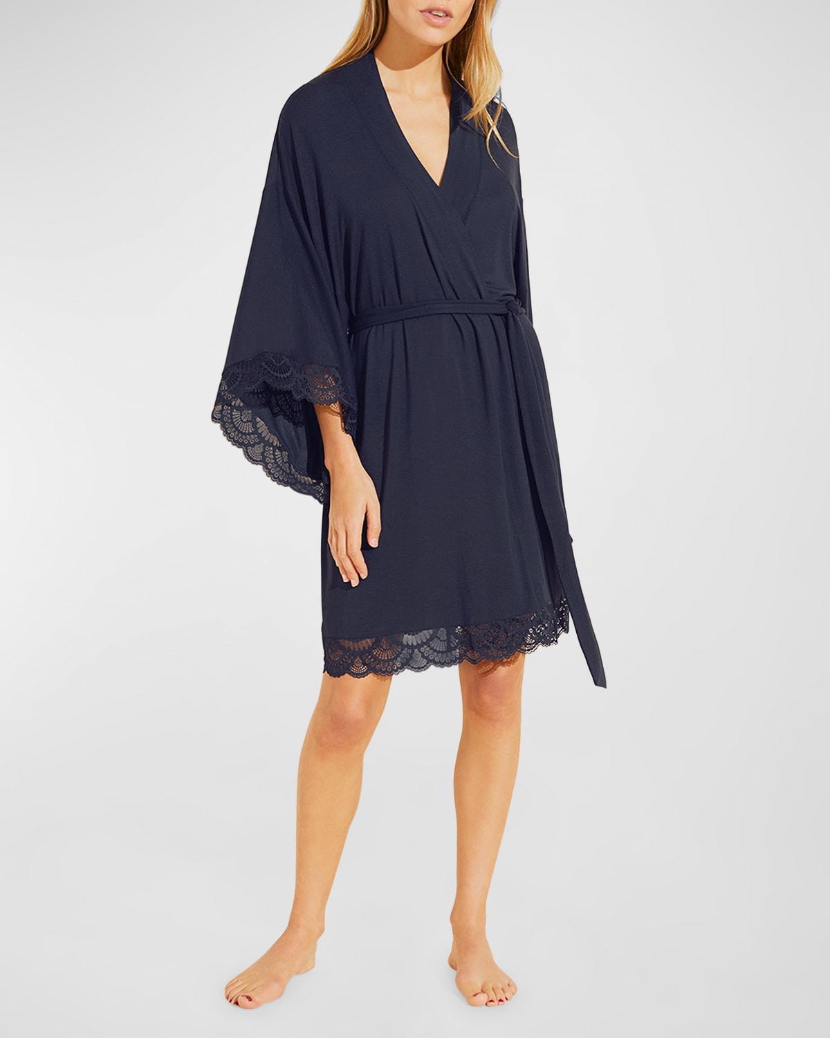 Eberjey Mariana Lace Trim Jersey Robe Product Image