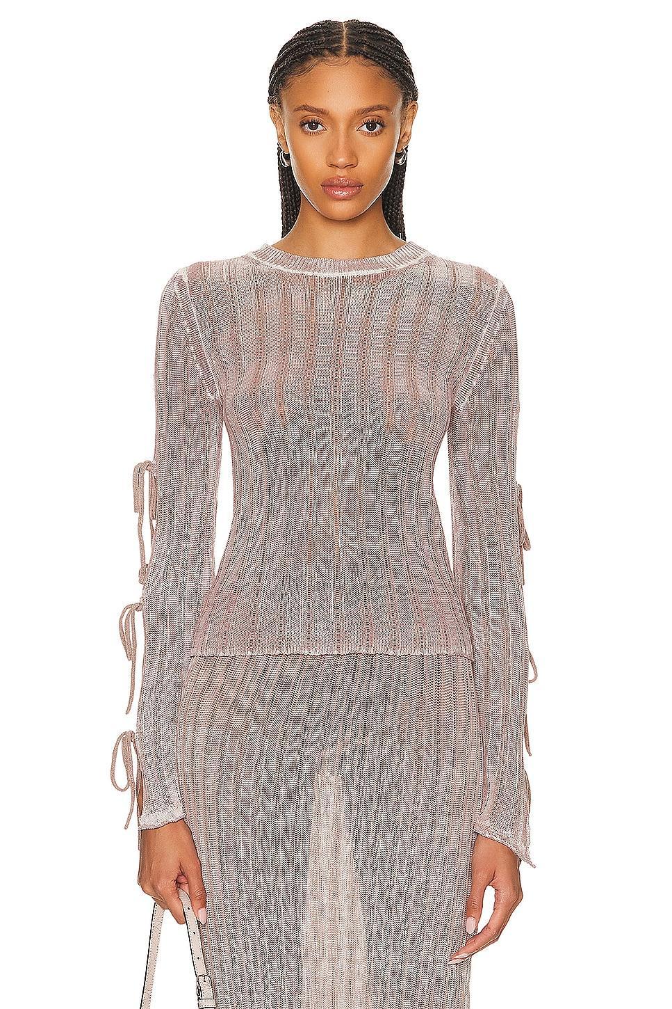 Acne Studios Long Sleeve Knit Top in Mauve Product Image