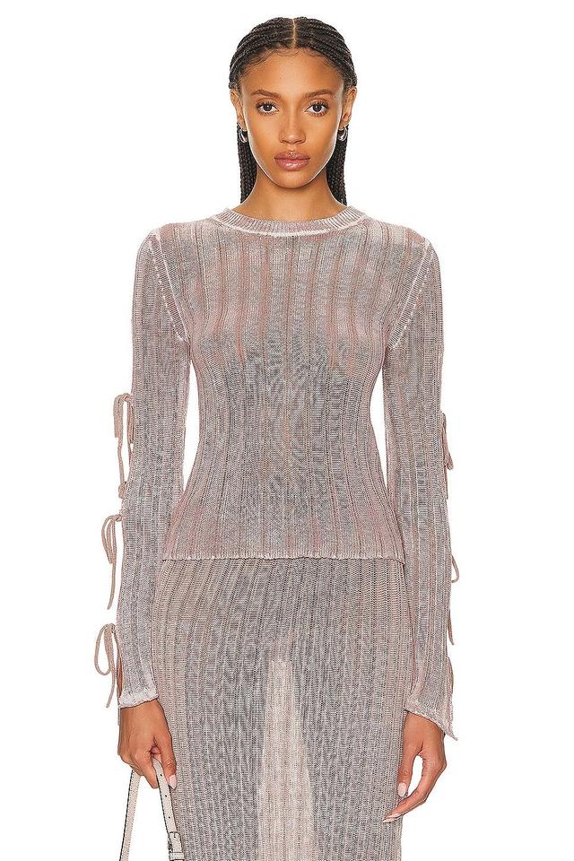 Acne Studios Long Sleeve Knit Top in Mauve Product Image